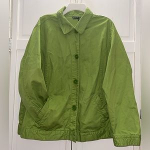 GREEN NORTHCREST 3X BUTTON UP COTTON JACKET